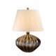 Lampada da tavolo in porcellana design classico con paralume crema in tessuto