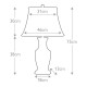 Lampada da tavolo in stile orientale in ceramica con paralume in tessuto