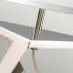 Lampada da tavolo moderna con base in acciaio e marmo e diffusore in tessuto