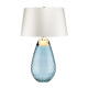 Lampada da tavolo moderna con base in vetro e paralume in tessuto