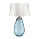Lampada da tavolo moderna con base in vetro e paralume in tessuto