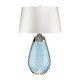 Lampada da tavolo moderna con base in vetro e paralume in tessuto