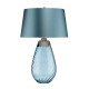 Lampada da tavolo moderna con base in vetro e paralume in tessuto