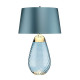 Lampada da tavolo moderna con base in vetro e paralume in tessuto