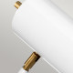 Lampada da tavolo moderna con struttura e paralume orientabile in acciaio
