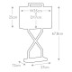 Lampada da tavolo moderna con struttura in acciaio e diffuosre in tessuto