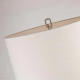 Lampada da tavolo moderna con struttura in acciaio e paralume in tessuto