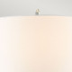 Lampada da tavolo moderna con struttura in acciaio e paralume in tessuto