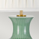 Lampada da tavolo moderna con struttura in ceramica con paralume in tessuto