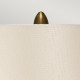 Lampada da tavolo moderna con struttura in ceramica e paralume in tessuto