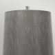 Lampada da tavolo moderna con struttura nera in acciaio e paralume in tessuto