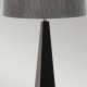 Lampada da tavolo moderna con struttura nera in acciaio e paralume in tessuto