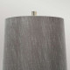Lampada da tavolo moderna con struttura nichel in acciaio e paralume in tessuto