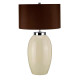 Lampada da tavolo moderna grande in ceramica con paralume in tessuto