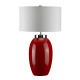 Lampada da tavolo moderna grande in ceramica con paralume in tessuto