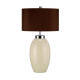 Lampada da tavolo moderna in ceramica con paralume in tessuto