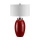 Lampada da tavolo moderna in ceramica con paralume in tessuto