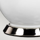 Lampada da tavolo moderna in ceramica e base in acciaio con paralume in tessuto