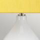 Lampada da tavolo moderna in ceramica e base in acciaio con paralume in tessuto