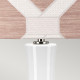 Lampada da tavolo moderna in ceramica e base in acciaio con paralume in tessuto