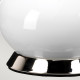 Lampada da tavolo moderna in ceramica e base in acciaio con paralume in tessuto