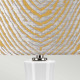 Lampada da tavolo moderna in ceramica e base in acciaio con paralume in tessuto
