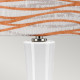 Lampada da tavolo moderna in ceramica e base in acciaio con paralume in tessuto