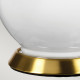 Lampada da tavolo moderna in ceramica e base in ottone con paralume in tessuto
