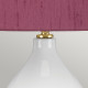 Lampada da tavolo moderna in ceramica e base in ottone con paralume in tessuto