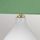 Lampada da tavolo moderna in ceramica e base in ottone con paralume in tessuto
