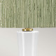 Lampada da tavolo moderna in ceramica e base in ottone con paralume in tessuto