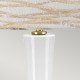 Lampada da tavolo moderna in ceramica e base in ottone con paralume in tessuto
