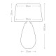 Lampada da tavolo moderna piccola con base in vetro e paralume in tessuto