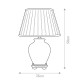 Lampada da tavolo orientale con struttura in ceramica con paralume in tessuto
