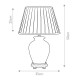 Lampada da tavolo orientale con struttura in ceramica con paralume in tessuto