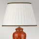 Lampada da tavolo orientale con struttura in ceramica e paralume in tessuto