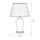 Lampada da tavolo orientale con struttura in ceramica e paralume in tessuto