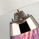 Lampada da tavolo piccola moderna base in vetro e paralume in tessuto