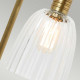 Lampada da tavolo struttura in acciaio e diffusore in vetro dal design moderno
