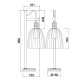Lampada da tavolo struttura in acciaio e diffusore in vetro dal design moderno