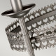 Lampadario a 3 luci con struttura in acciaio dal design rustico senza paralumi