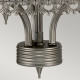 Lampadario a 3 luci con struttura in acciaio dal design rustico senza paralumi