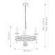 Lampadario a 3 luci con struttura in acciaio dal design rustico senza paralumi