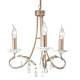 Lampadario a 3 luci in acciaio con pendenti in cristallo dal design classico