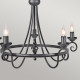 Lampadario classica grande con struttura in acciaio e 5 diffusori