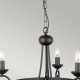 Lampadario classica medio con struttura in acciaio e 3 diffusori