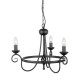 Lampadario classica medio con struttura in acciaio e 3 diffusori