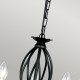 Lampadario classico da arredo con cinque diffusori in acciaio senza paralume
