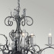 Lampadario classico gigante in acciaio con 15 diffusori e dettagli in vetro