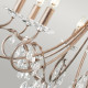 Lampadario classico grande a 8 luci in acciaio con pendenti in cristallo